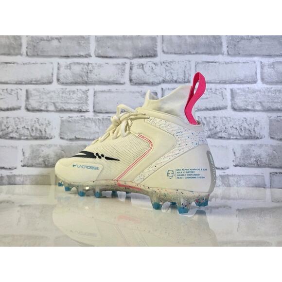 Nike Alpha Huarache 8 Elite LAX White Hyper Pink Men’s Size 11.5 CW4440-116 - Picture 5 of 6